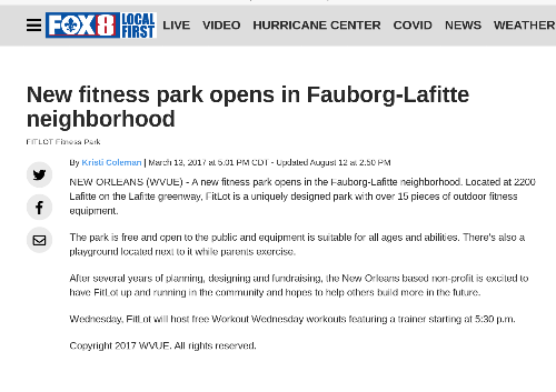 New fitness park opens in Fauborg-Lafitte neighborhood (Fox 8)