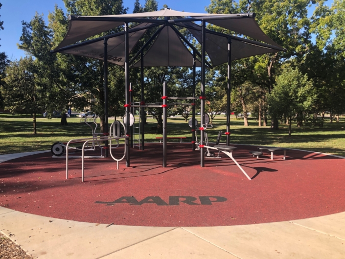 AARP Sponsored FitLot Outdoor Fitness Park in Topeka, KS