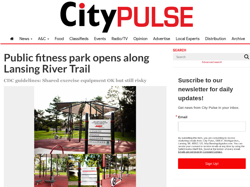 Public fitness park opens along Lansing River Trail